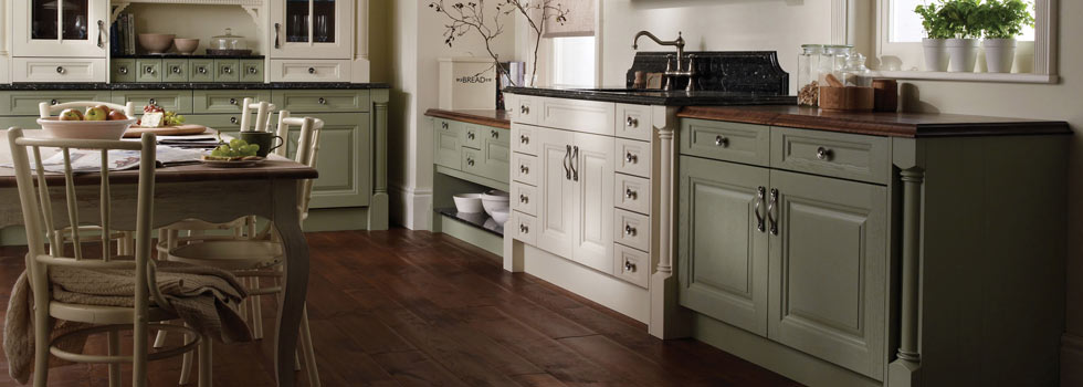 White and Green Painted Kitchen