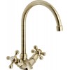 Second Nature Sinks and Taps - Grazia, dual control swan neck tap, Brushed Bronze