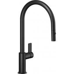 Flag J spout tap, pull out, Matt Black