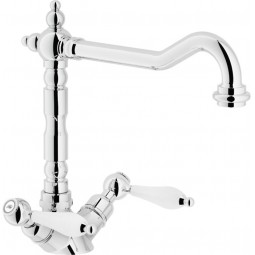 Antica P spout tap, dual lever, Chrome