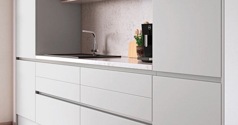 Zola Gloss Handleless Light Grey - Stori